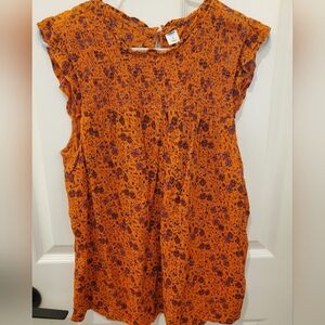 Smocked floral tank, size L